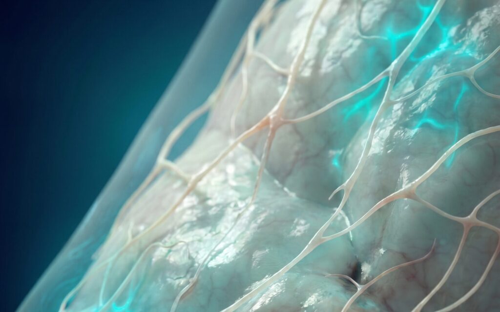 Sparse vascular network around a pancreatic tumor